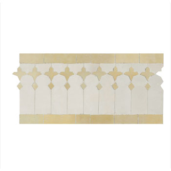 Mosaic House Moroccan tile Zanar 1-11 White Beige  zellige, mosaic, zellij, border, glaze, traditional, classic 